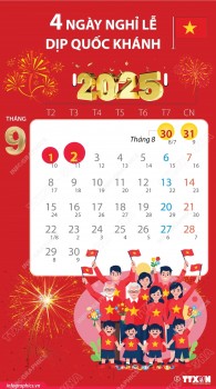 Lịch nghỉ lễ Quốc khánh năm 2025